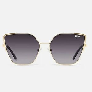 Quay Australia-NWOT "Srsly" Polarized Gold and Black Metal Sunglasses